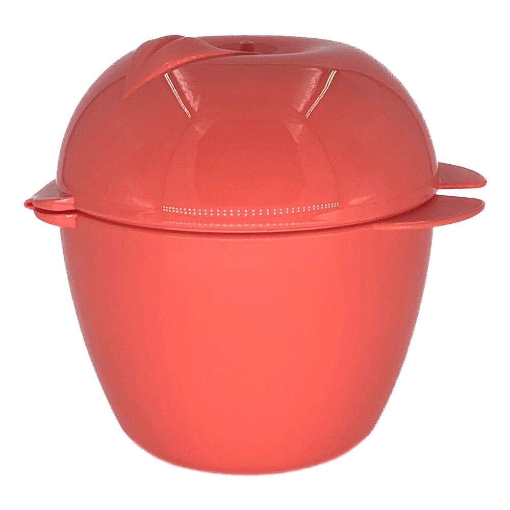 Tupperware Container Apple Shaped Red Treat Snack With Hinged Lid Forget Me Not